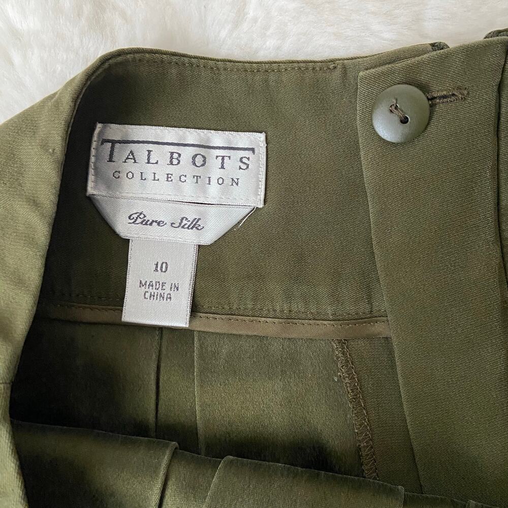 Talbots Collection Pure Silk Green Skirt Size 10 - Picture 4 of 5